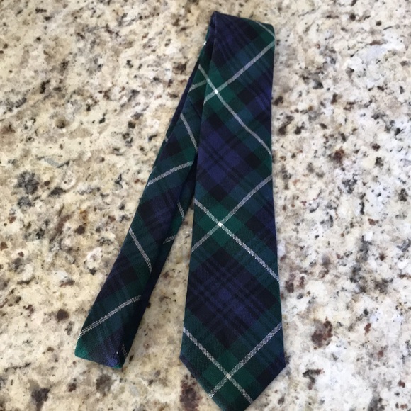Vintage 100% Wool Ingles Buchan Made in Scotland Lamont Plaid Tartan Tie - Picture 1 of 6